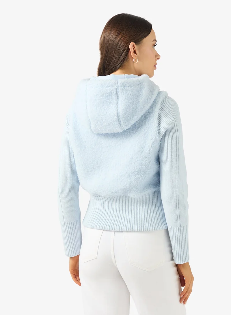 ANTA Knit Fleece Track Top - Lifestyle - CozyWarm Hybrid Hoodie Blue